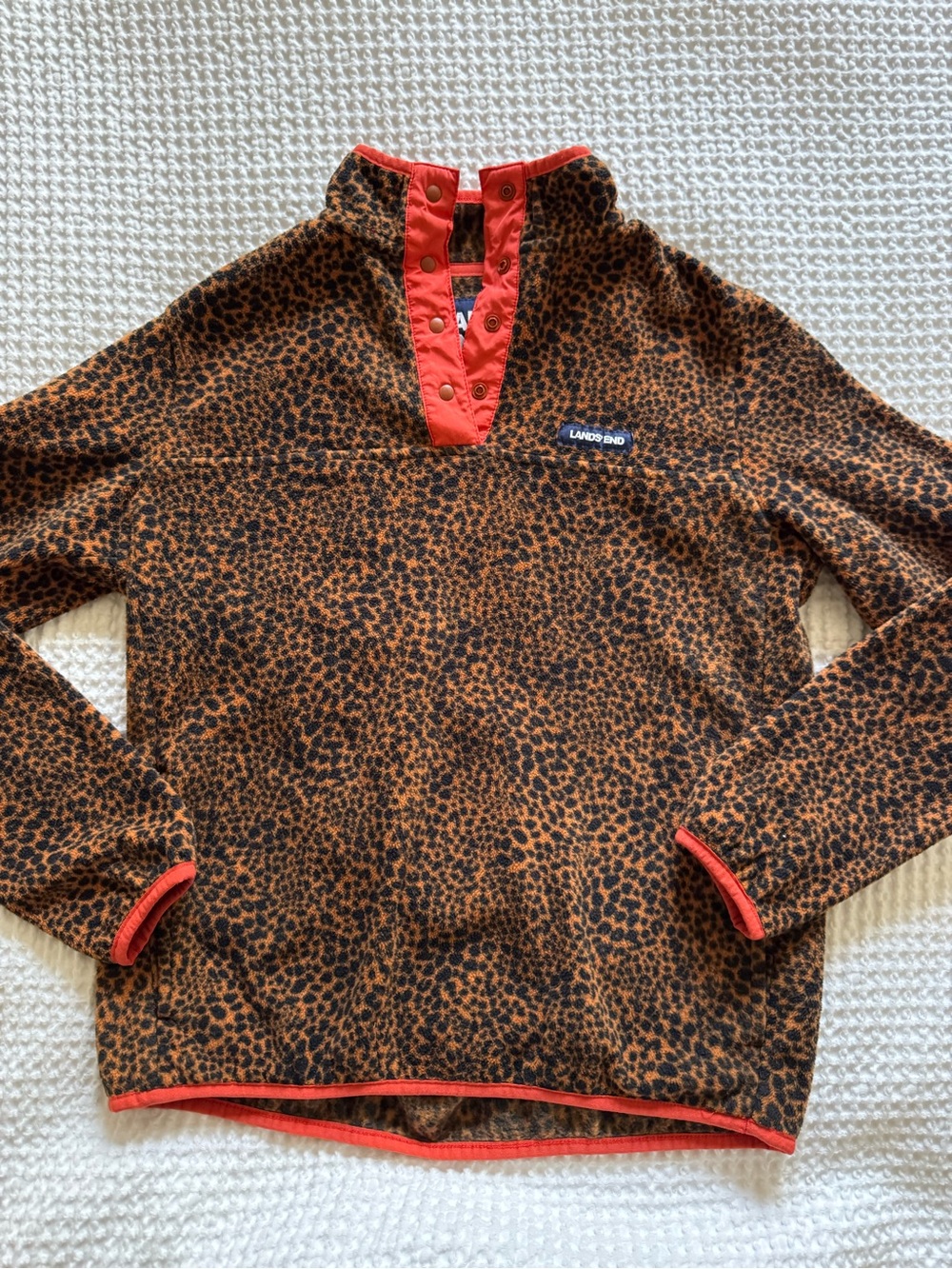 Lands’ End Cheetah Pullover XS